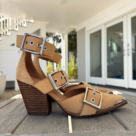 New Jeffrey Campbell x Free People Hendrix Heels Brown 8.5 - Picture 10 of 11